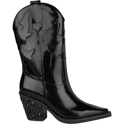 Studded Leather Cowboy Boots , female, Sizes: 5 UK, 3 UK - Alma en Pena - Modalova