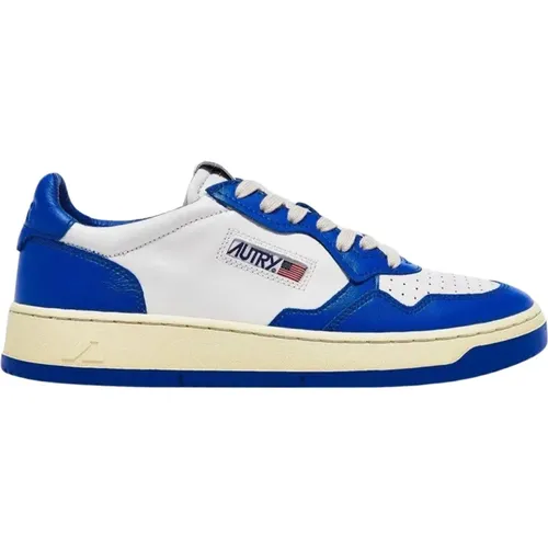 Vintage Style Low Leather Sneakers - Prince Blue , female, Sizes: 12 UK, 3 UK, 8 UK - Autry - Modalova