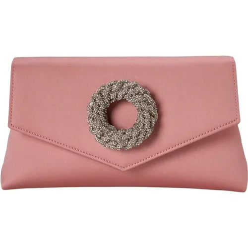 Elegant Jewel Clutch in Light Rose , female, Sizes: ONE SIZE - Hibourama - Modalova