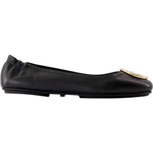 Schwarze Lederballerinas mit Messingdetails , Damen, Größe: 35 1/2 EU - TORY BURCH - Modalova