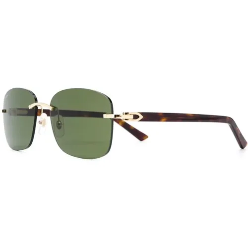 Gold Sunglasses for Everyday Use , male, Sizes: 58 MM - Cartier - Modalova