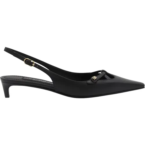 Leather Stiletto Heel Pumps , female, Sizes: 5 UK, 7 UK - Dolce & Gabbana - Modalova