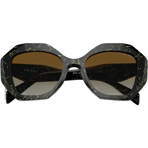 Geometrische Sonnenbrille mit Marmor-Finish - Prada - Modalova