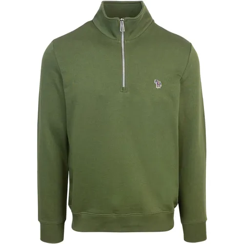 Cotton Turtleneck with Funnel Neck and Half Zip , male, Sizes: S, L - PS By Paul Smith - Modalova