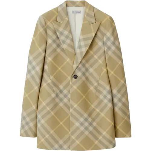 Plaid Check Wool Jacket , female, Sizes: 2XS, 3XS, XS - Burberry - Modalova