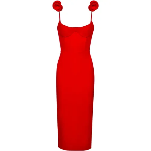 Rotes Midi-Kleid mit Reißverschluss hinten - Magda Butrym - Modalova