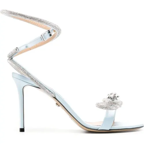 Satin Sandals with Crystal Embellishment , female, Sizes: 3 1/2 UK, 4 1/2 UK, 8 UK, 6 1/2 UK, 6 UK, 3 UK, 7 UK, 5 1/2 UK - Mach & Mach - Modalova