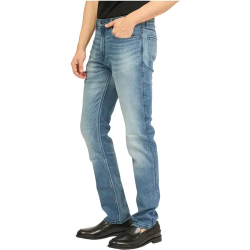 Blaue Slim Fit Jeans Vintage Stil , Herren, Größe: W33 - Hugo Boss - Modalova