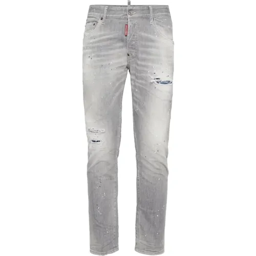 Graue Skinny Jeans mit Distressed-Effekt , Herren, Größe: L - Dsquared2 - Modalova