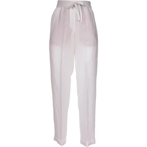 Linen Sequin Pants , female, Sizes: 2XS - Le Tricot Perugia - Modalova