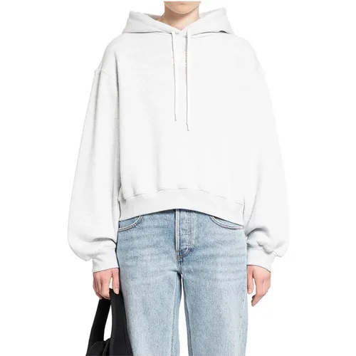 Terry Hoodie mit Puff Paint Logo , Damen, Größe: L - alexander wang - Modalova