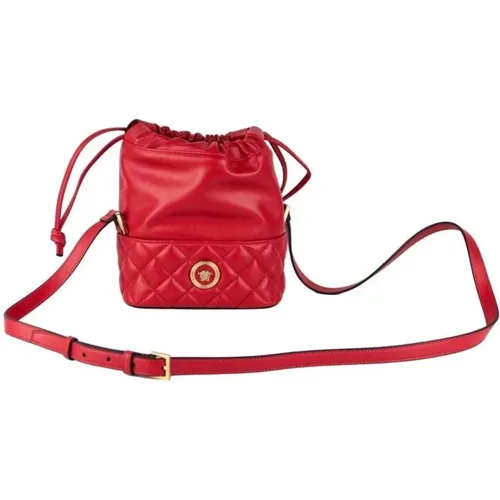 Rote Gesteppte Leder Eimer Tasche - Versace - Modalova