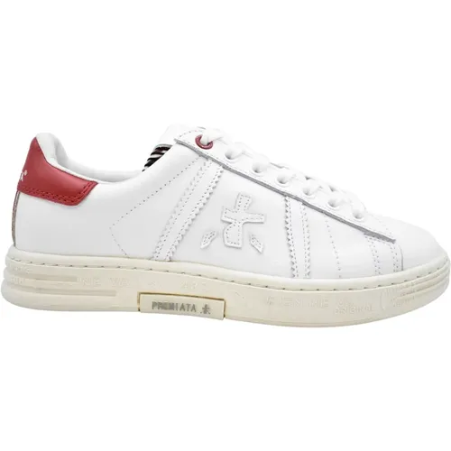 Rote und weiße Ledersneaker - Premiata - Modalova