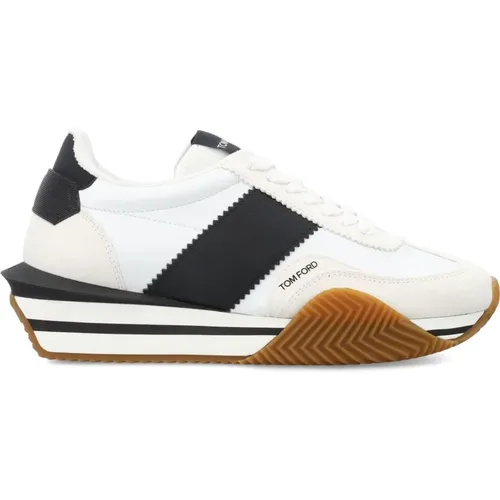 White Black Sneakers Low-top James Style , male, Sizes: 6 UK, 10 UK, 8 UK - Tom Ford - Modalova
