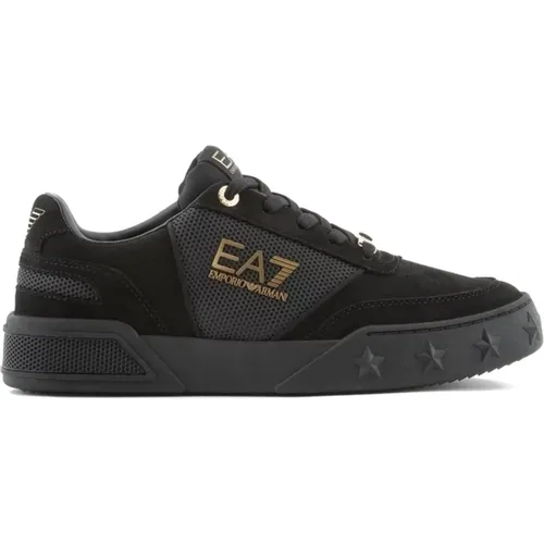 Gold Casual Sneakers , male, Sizes: 10 UK - Emporio Armani EA7 - Modalova