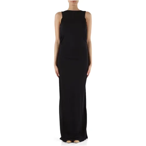 Long Viscose Dress with Open Back , female, Sizes: M, S, XS - Calvin Klein - Modalova