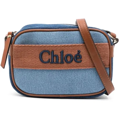 Blau Denim Leder Schultertasche - Chloé - Modalova