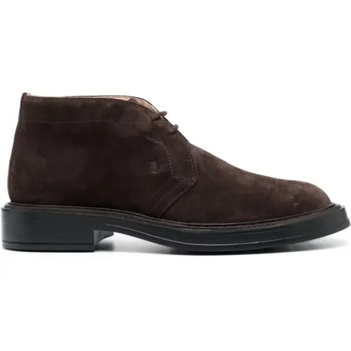 Suede Lace-Up Ankle Boots , male, Sizes: 7 1/2 UK, 9 1/2 UK, 8 1/2 UK, 6 1/2 UK, 7 UK, 10 UK, 8 UK, 9 UK - TOD'S - Modalova