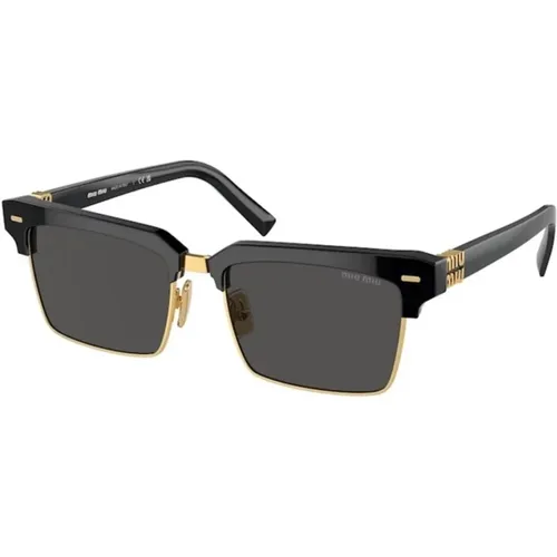 Stilvolle Sonnenbrille Schwarz mit Dunkelgrau , unisex, Größe: 54 MM - Miu Miu - Modalova