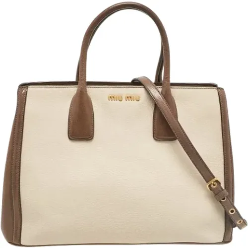 Pre-owned Leather totes , female, Sizes: ONE SIZE - Miu Miu Pre-owned - Modalova