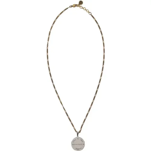 Delicate Brass Medallion Necklace , female, Sizes: ONE SIZE - alexander mcqueen - Modalova