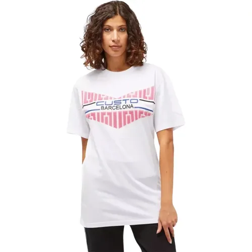 Oversized Front Print Tee , female, Sizes: M, S - Custo Barcelona - Modalova