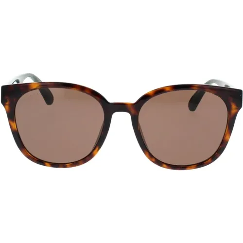 Stylish Cat-Eye Sunglasses with Web Motif , female, Sizes: 56 MM - Gucci - Modalova