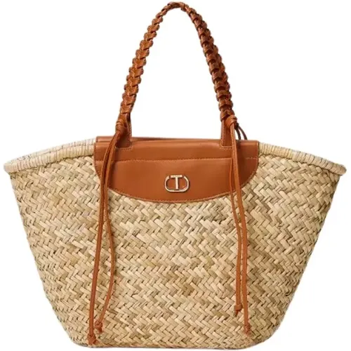Handwoven Straw Shopper Bag , female, Sizes: ONE SIZE - Twinset - Modalova