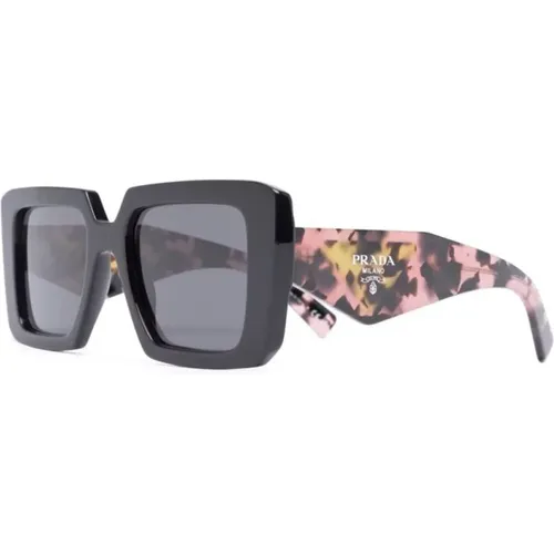Schwarze Sonnenbrille mit Original-Etui , Damen, Größe: 51 MM - Prada - Modalova