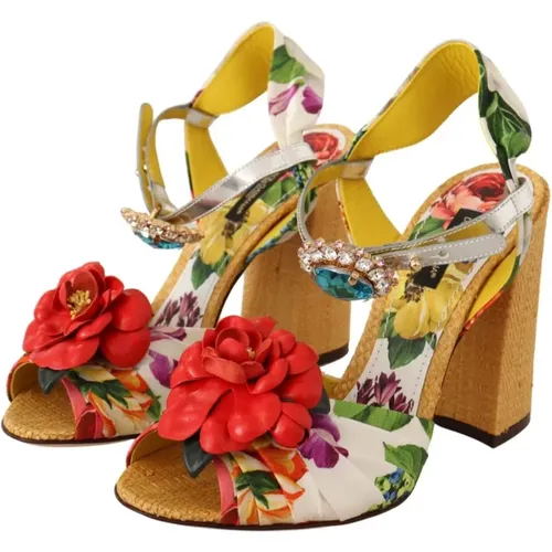 Multicolor Blumenkristall Keira Sandalen - Dolce & Gabbana - Modalova