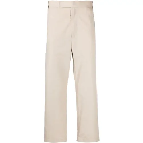 Straight Leg Cotton Trousers , male, Sizes: L, M - Thom Browne - Modalova