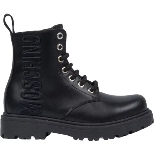 Ginevra Leather Ankle Boots , female, Sizes: 6 UK, 3 UK - Moschino - Modalova