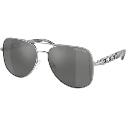 Silver Frame Stylish Sunglasses , unisex, Sizes: 58 MM - Michael Kors - Modalova