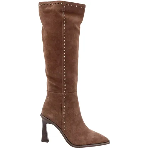 Studded Leather Ankle Boots , female, Sizes: 7 UK, 5 UK, 8 UK - Alma en Pena - Modalova