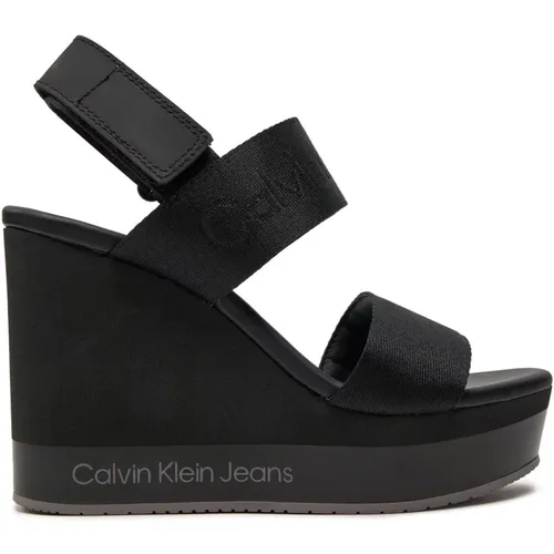 Women's Wedge Webbing Sandals , female, Sizes: 7 UK, 6 UK, 5 UK, 4 UK - Calvin Klein Jeans - Modalova