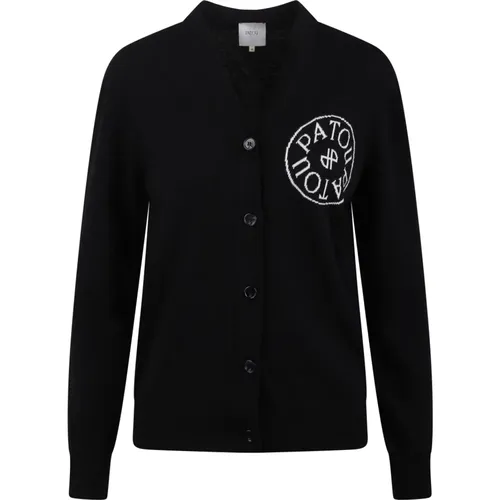 Logo Inlay V-Neck Cardigan , female, Sizes: S, M - Patou - Modalova