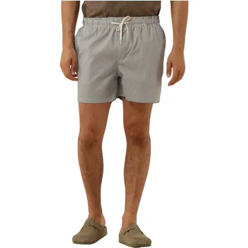 Olivgrüne Seersucker Badehose Strandbereit,Blaue Seersucker Badehose für Herren - Selected Homme - Modalova