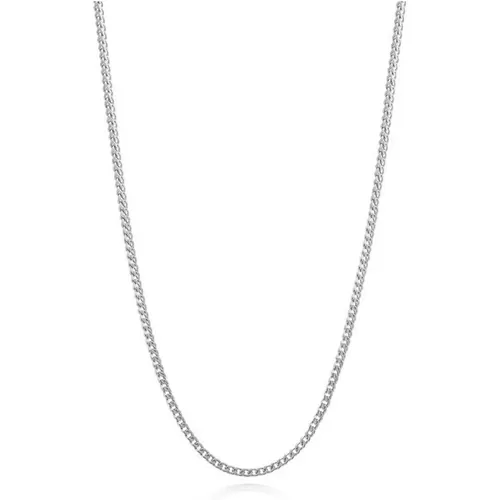 Mens Silver Cuban Link Chain in 2mm , Herren, Größe: L - Nialaya - Modalova