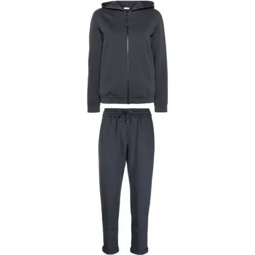 Zip-up cotton hoodie track pants , female, Sizes: L, M, S - BRUNELLO CUCINELLI - Modalova