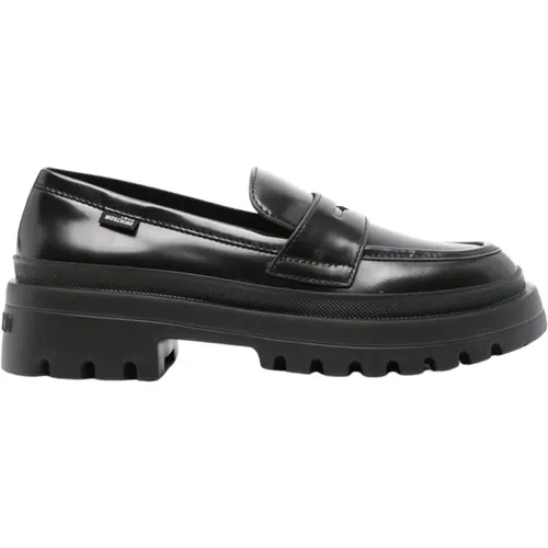 Leather Slip-On Sandals , female, Sizes: 4 UK, 7 UK, 3 UK, 6 UK - Love Moschino - Modalova