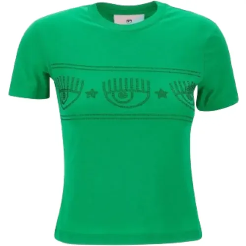 Grüne T-Shirts und Polos , Damen, Größe: S - Chiara Ferragni Collection - Modalova