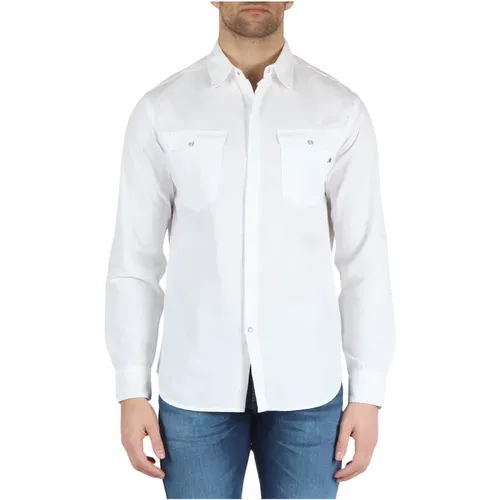 Cotton Shirt with Logo Plaque , male, Sizes: 2XL, XL, M, S, L - Replay - Modalova