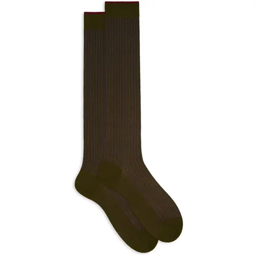 Grüne Twin-Rib Socken für Männer , Herren, Größe: M - Gallo - Modalova
