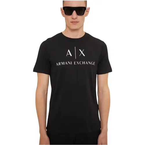 Klassisches Schwarzes Herren T-Shirt , Herren, Größe: 2XL - Armani Exchange - Modalova