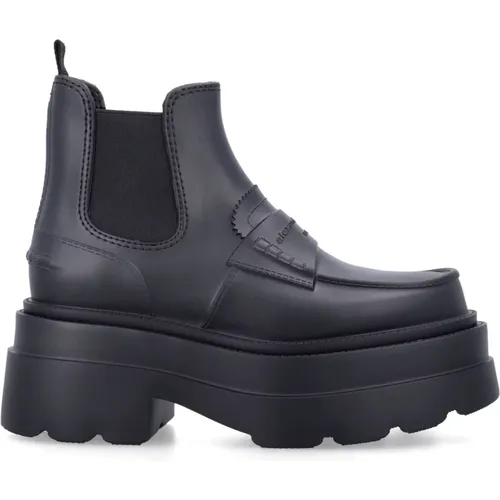 Schwarze Geschlossene Knöchel Plateau Regenstiefel , Damen, Größe: 36 EU - alexander wang - Modalova