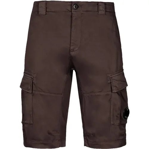 Stretch Sateen Cargo Shorts in Bracken , male, Sizes: M - C.P. Company - Modalova