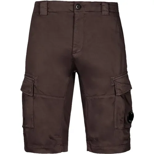 Stretch Sateen Cargo Shorts in Bracken , male, Sizes: M, L - C.P. Company - Modalova