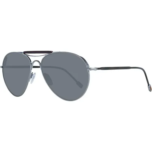 Gold Aviator Sonnenbrille Verlaufsglas , Herren, Größe: ONE Size - Ermenegildo Zegna - Modalova