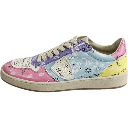 Paisley Low Floral Sneaker , female, Sizes: 3 UK, 4 UK, 6 UK - Philippe Model - Modalova