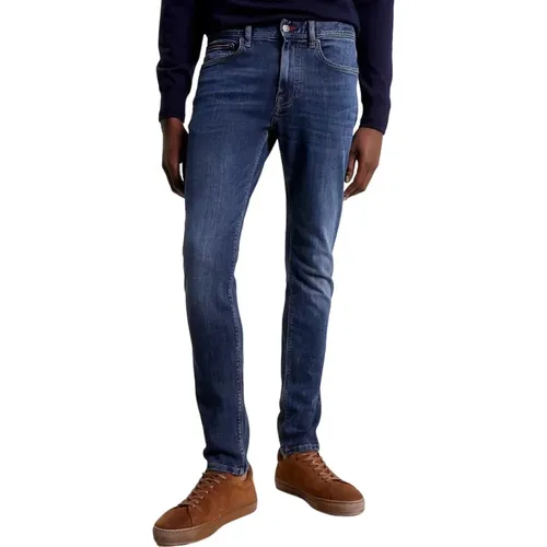 Blaue Power Stretch Denim Jeans , Herren, Größe: W34 - Tommy Hilfiger - Modalova